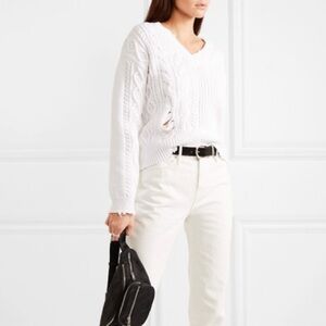 RTA Distressed Cable Knit Echo Sweater